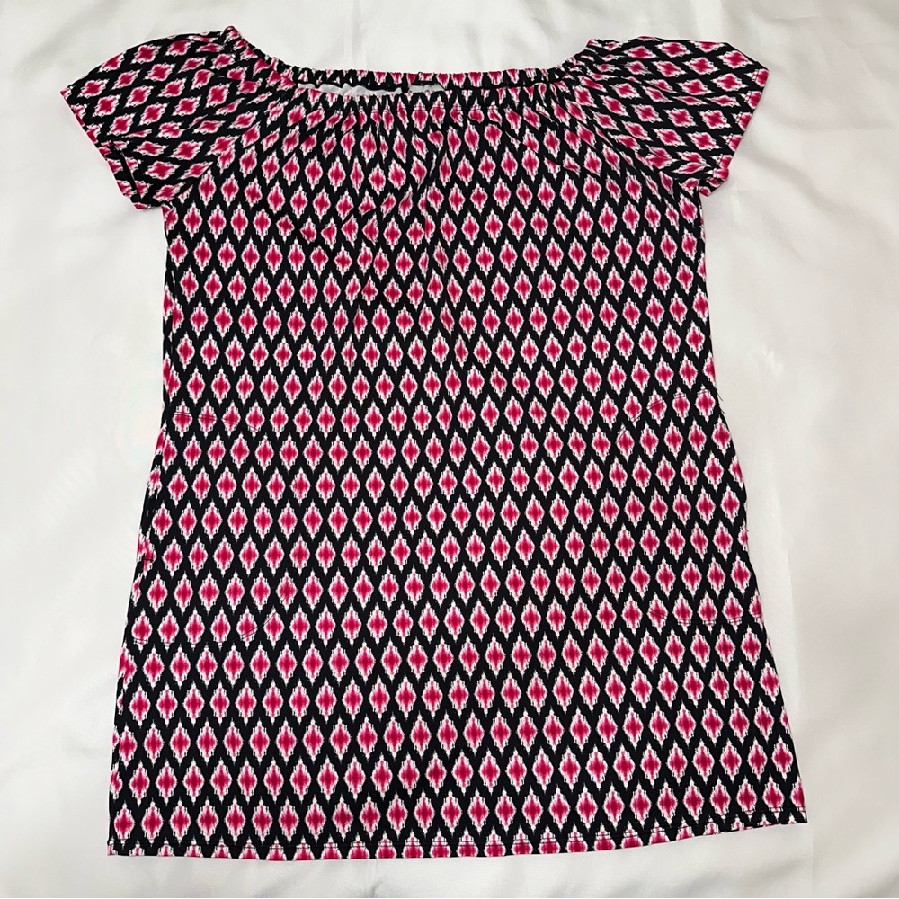 Tommy Bahama off the shoulder dress medium black‎ and hot pink with pockets